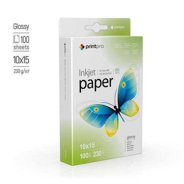 Фотопапір глянець 230 г/м 10x15 (100 л) PGE2301004R PrintPro PGE2301004R фото