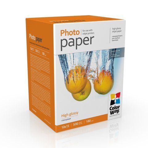 Фотопапір глянець 180 г/м, 10х15 (500 лист) PG1805004R ColorWay PG1805004R фото