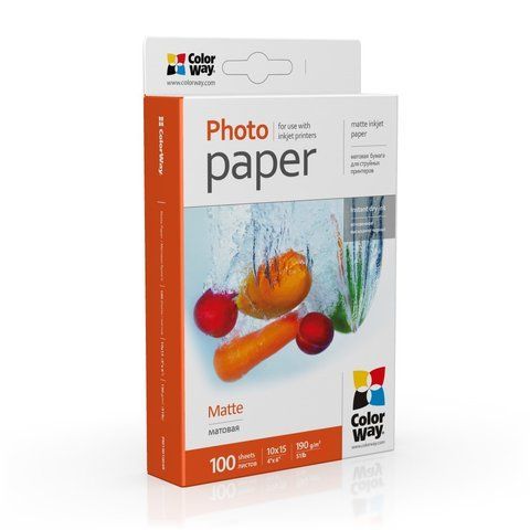 Фотопапір матовий 190 г/м, 10x15 (100 аркуш) PM1901004R ColorWay PM1901004R фото