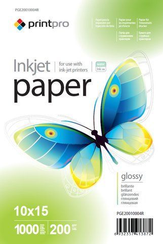 Фотопапір глянець 200 г/м 10х15 (1000 л) PGE20010004R PrintPro PGE20010004R фото