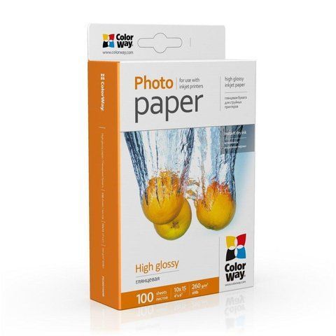 Фотопапір глянець 260 г/м, 10x15 (100 лист) PG2601004R ColorWay PG2601004R фото