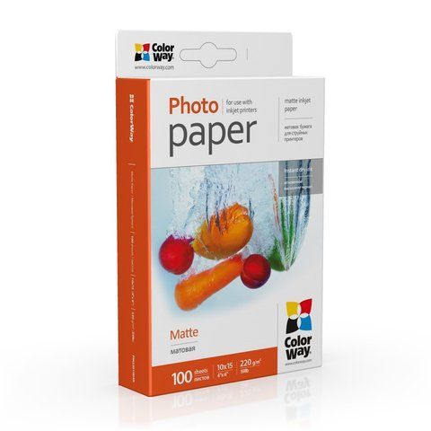 Фотопапір матовий 220 г/м, 10x15 (100 аркуш) PM2201004R ColorWay PM2201004R фото