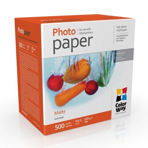 Фотопапір матовий 220 г/м, 10x15 (500 аркуш) PM2205004R ColorWay PM2205004R фото
