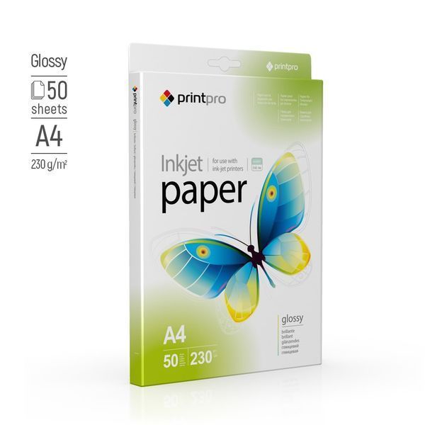 Фотопапір глянець 230 г/м A4 (50 л) PGE230050A4 PrintPro PGE230050A4 фото
