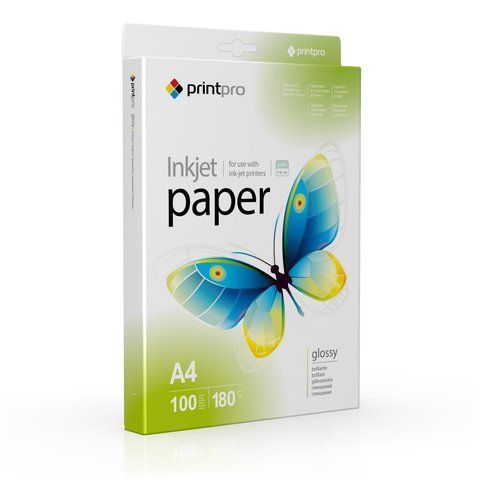 Фотопапір глянець 180 г/м A4 (100 л) PGE180100A4 PrintPro PGE180100A4 фото